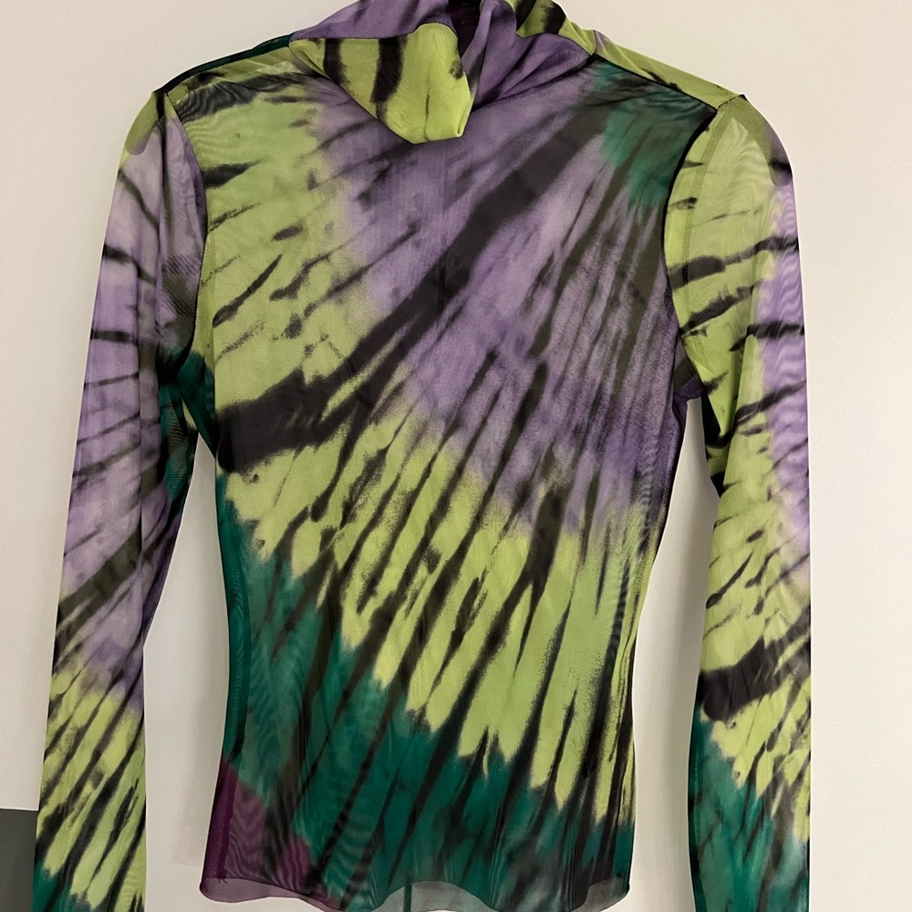 AFRM Zadie Top in Green Halo Tye Dye Small - Picture 3 of 6